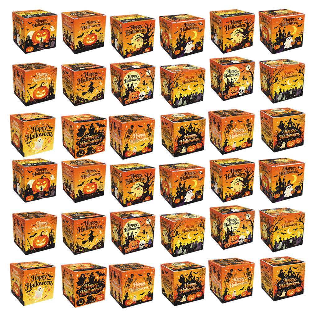 Halloween Paper Gift Boxes Large Capacity Halloween Candy Treat Boxes for Holiday Treat Cookie Goodie Snack Packaging