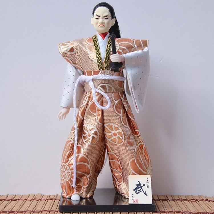 Traditional 12inch Japanese Samurais Dolls in Kimonos for Home Display and Collector's Item