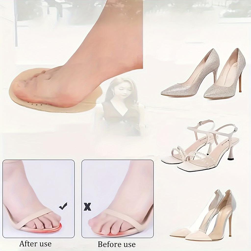 6pcs Women's high heels soft PU non-slip front foot pad - breathable sweat-absorbent, shock-absorbing foot care insole with grip pattern