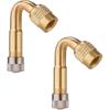 2pcs Tire Valve Extension, 45 Degree Tyre Inflator Valve Extension Adaptor Brass Tire Valve Stem Extenders Valve Stem Adapter for Cars Motorcycles