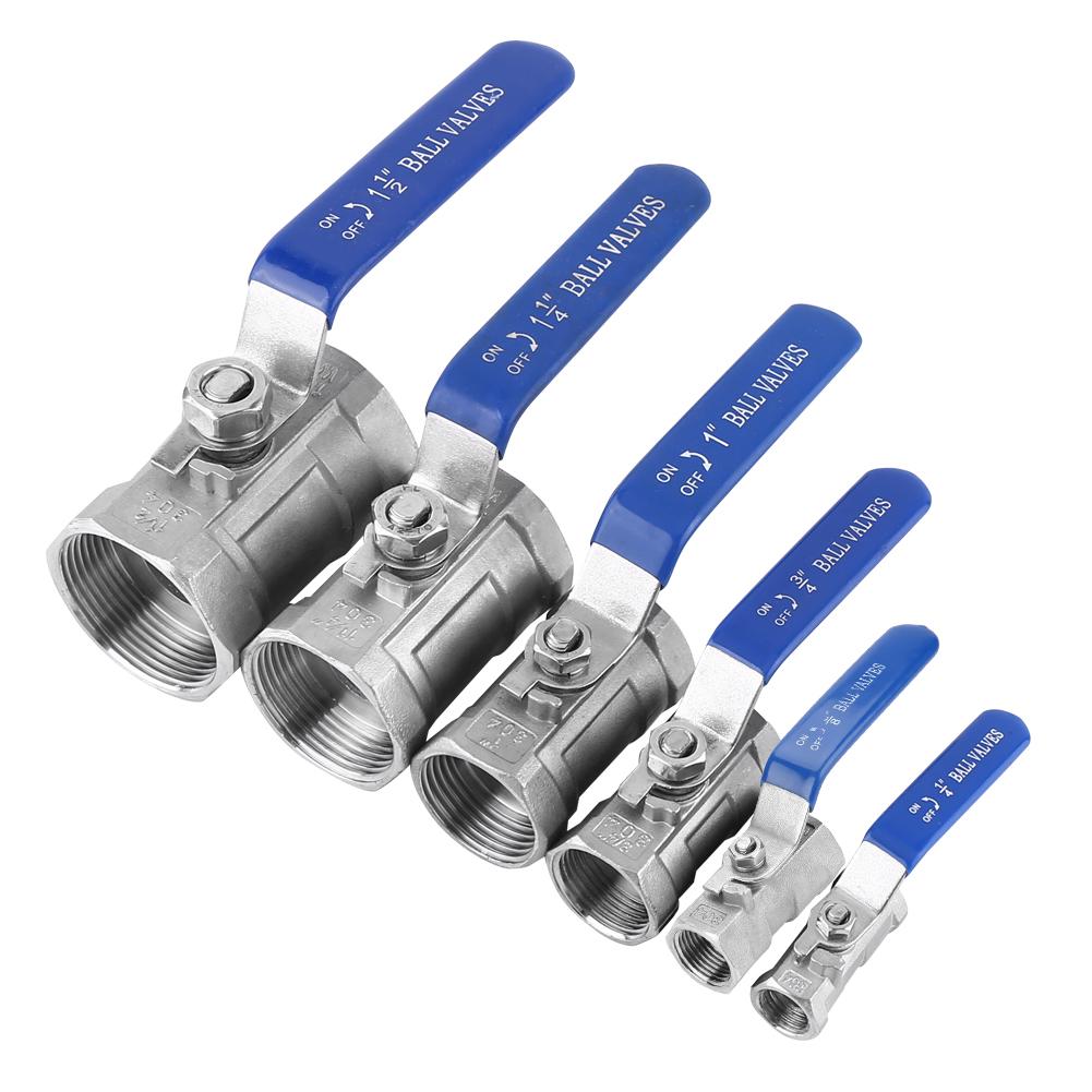 

Stainless Steel Straight-Through Female Ball Valve Reduced Port Pipe Ball Valve 6 Sizes 1/4 3/8 3/4 1 1-1/4 1-1/2 1/4