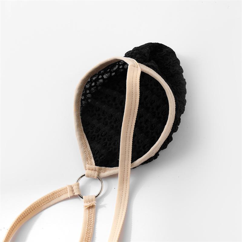 Men's thong mesh bag breathable bedding flirting products ring bead chain thin belt sexy sex panties