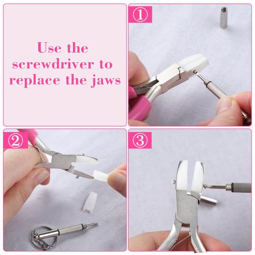 LEONTOOL Mini and Micro Flat Nose Pliers for Clasp Purses, with Dual Tips, Replacement Flat Nose Pliers, Accessory Tool, Clasp Holder, Finishing Plier