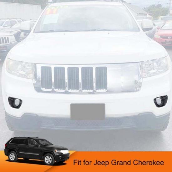 Carbon Front Fog Light Cover Fog Lamp Frame Trim For Jeep Grand Cherokee 2011-13