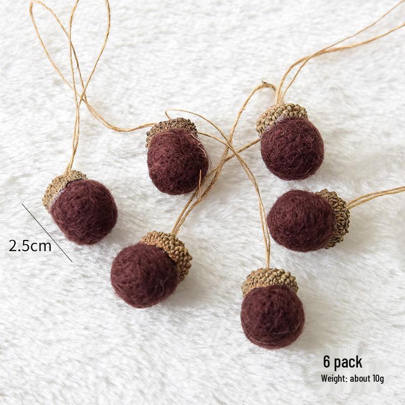 NUCHI Wool Felt Pine Cones & Acorns for DIY Christmas Tree & Wreath Decorations