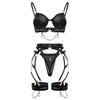 European & American Style Women's Pajamas: Seductive Metal Buckle Hollow-Out Bra Sexy Lingerie