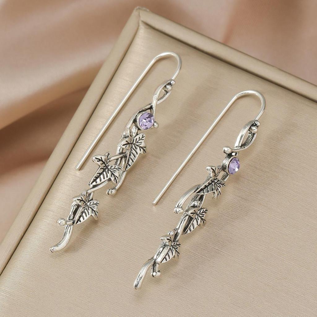 European-American Retro Leaf & Elf Ivy Earrings