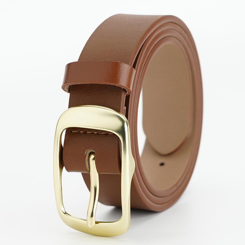 Women'S Belt Leather Pin Buckle Belt Without Interlayer Japanese Buckle Belt Pure Cowhide Belt Women