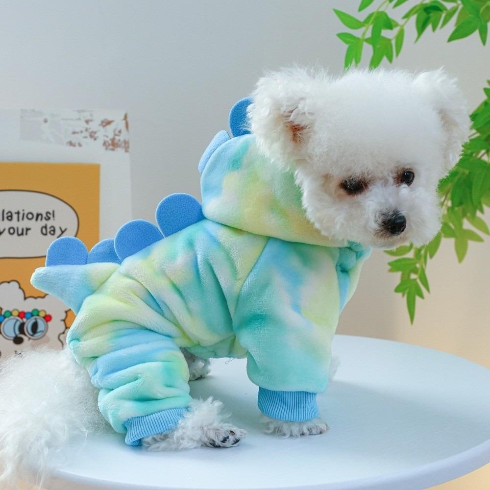 Cartoon Winter Puppy Clothes Colorful Style Dog Cosplay Apparel Pet Dinosaur Costume  Autumn Winter