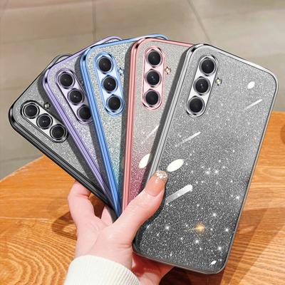 Moda Kaplama Degrade Glitter Kılıf Samsung Galaxy A54 A34 A24 A14 A15 A05 A04 A53 A52 A23 A13 Silikon Arka Kapak Koruyun