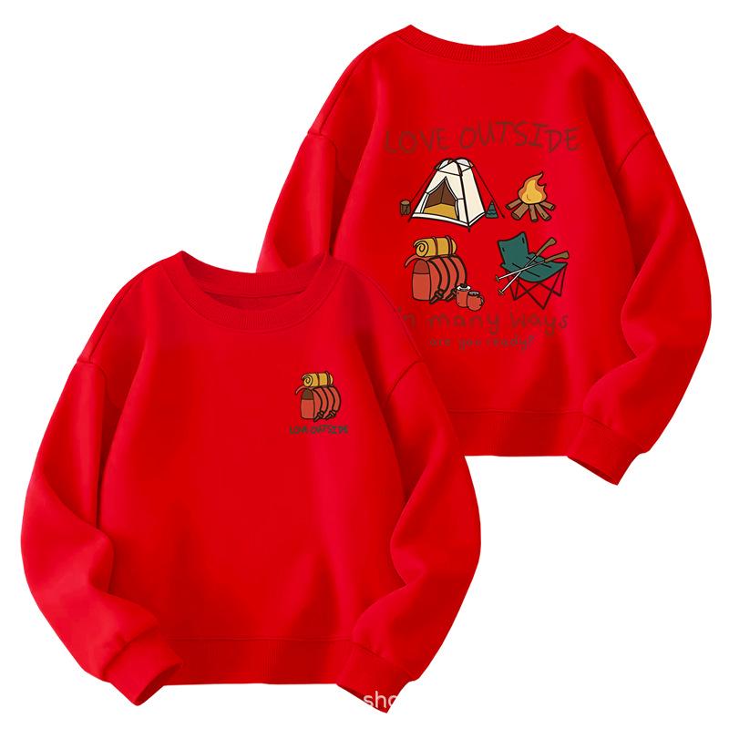 Kids' Cartoon Print Crew Neck Sweatshirt – Casual, Lightweight, Spring/Autumn 2025