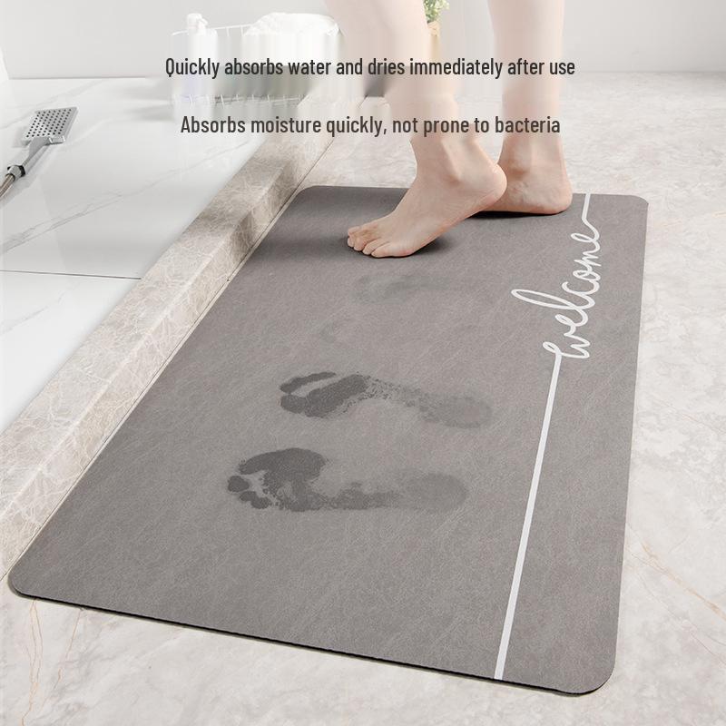 Diatomaceous Earth Non-slip Bathroom Floor Mat - Absorbent, Minimalist, Dirt-resistant Mat