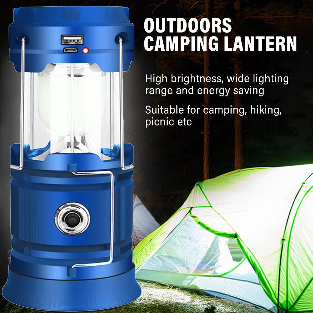 Outdoors Camping Lantern USB Rechargeable Solar Charging Power Supply Portable Collapsible