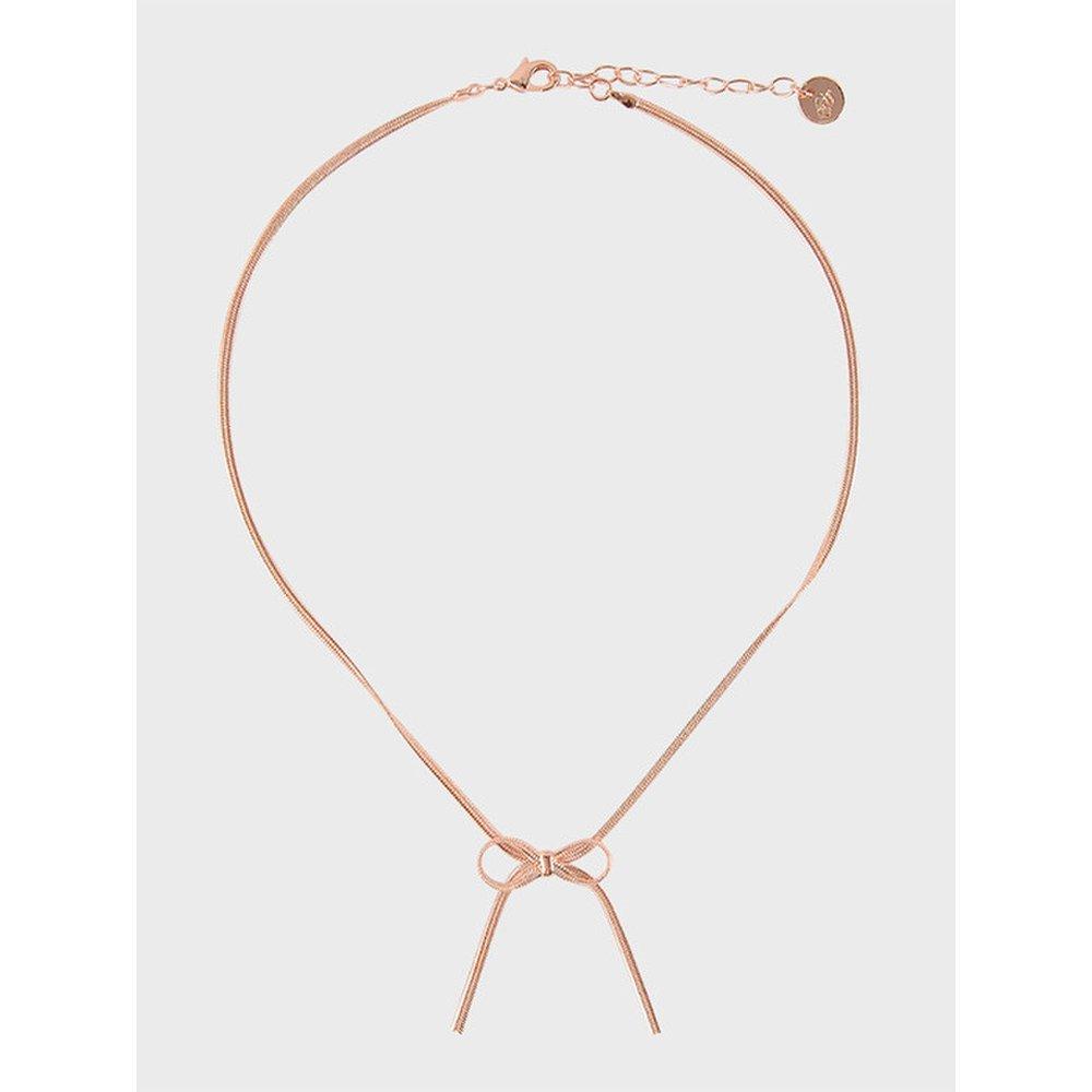 Baby Ribbon Choker Necklace_Pink Gold
