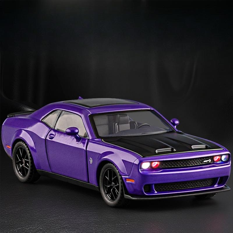 1:32 Hellcat Simulation Alloy Sports Car Model Sound and Light Pull Back Toy Car Ornament