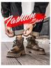 Men's Retro High-Top British Style Leather Motorcycle Boots