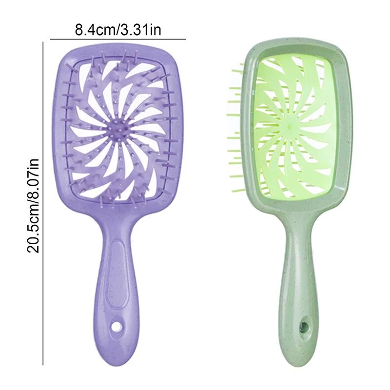 1pcs Air Cushion Hair Brush Wheat Straw Tangled Scalp Massage Comb Hollow Out Winmill Anti-static Hairbrush Salon Styling Tool