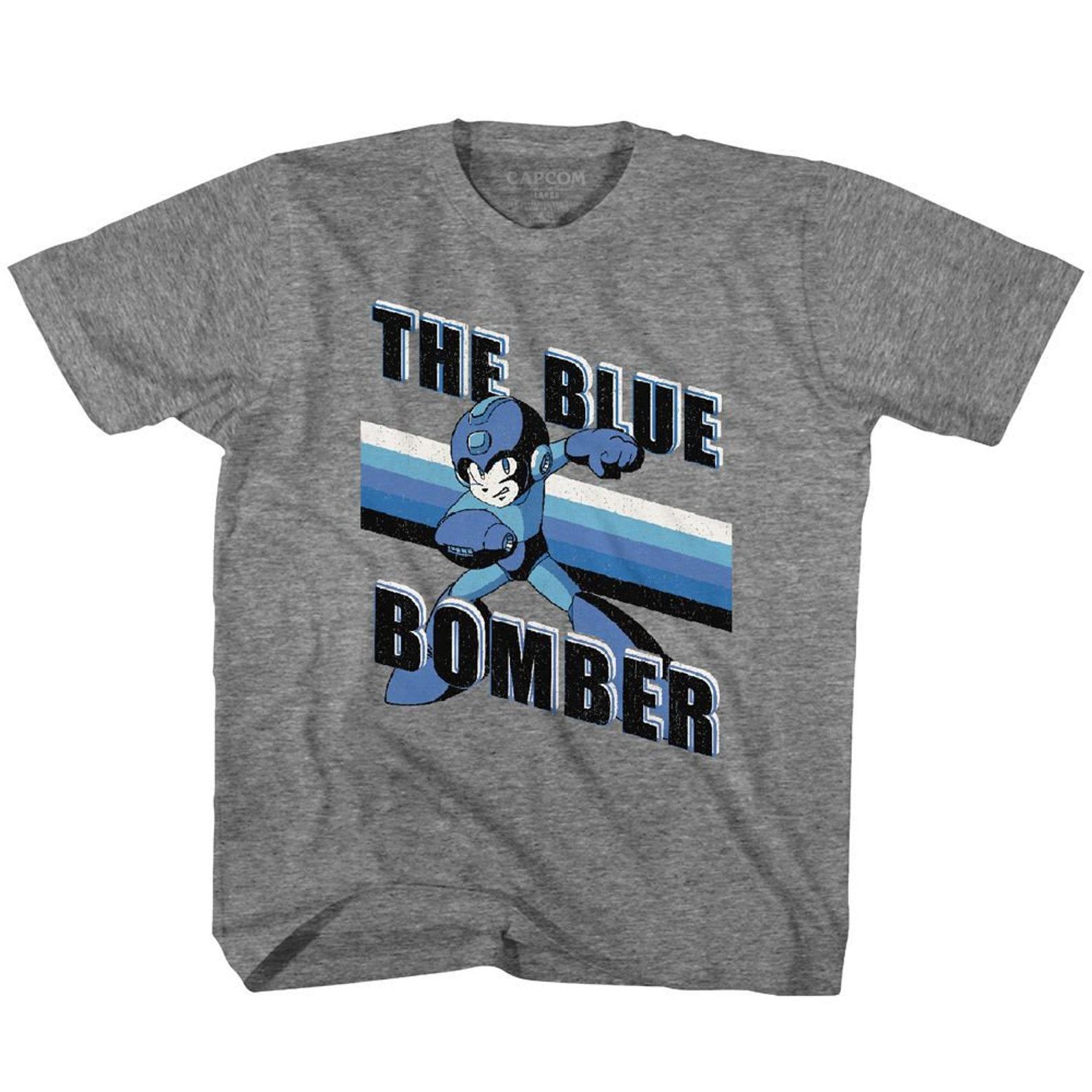 Mega Man Blue Bomber Stripes Graphite Heather Toddler T-Shirt XL