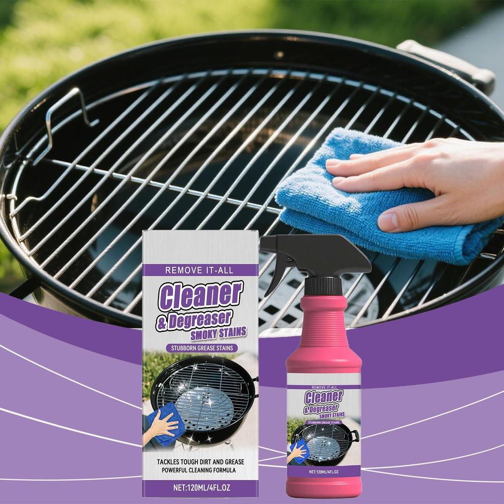 Grill Cleaner Spray 120ml Outdoor Grills Stove Top Cleaner Spray Oven Cleanser Heavy Duty Degreasing Spray for Baking Tray Dish