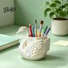 Painting Brush Holder Elegant Swan Pen Holder, Durable PLA Pencil Organizer, Decorative Large Cute for Desk Capacity Container Stationery Makeup