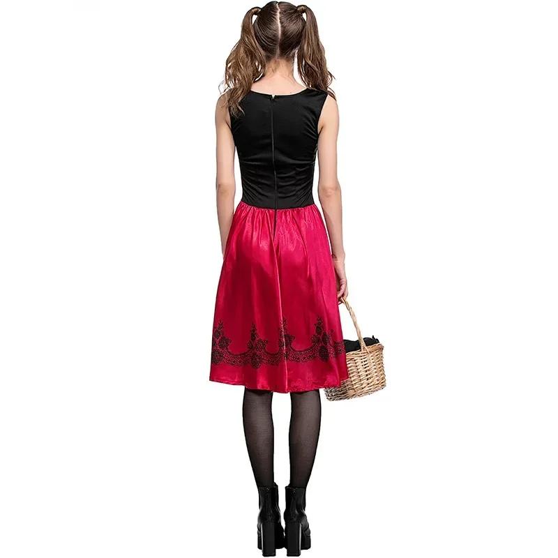 Rotkäppchen Adault Cosplay Kostüm Halloween Wicca Umhang Für Frau Karnevalsparty Königin Kleid