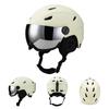 F-SH-47 Ski Helmet with Removable Liner and Ear Pads Goggles Compatible PC Material for All