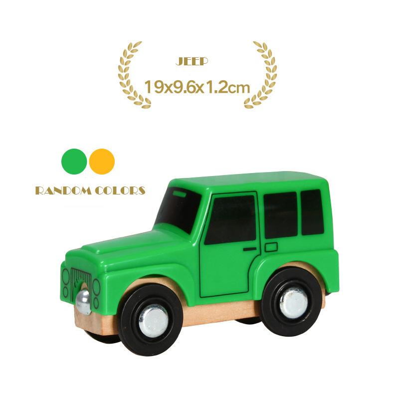 1PC Wooden Magnetic Train Car Locomotive Toy Wood Railway Car Truck Accessories Fit Biro Wooden Tracks Toys for Children Gifts
