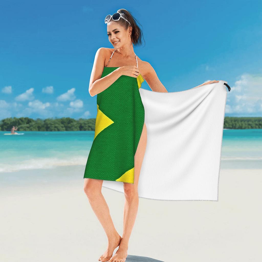 Brasilianische Flagge Brasilien Strandtuch Weiche Mikrofaser Schnelltrocknend Saugfähig Schnelle Handtücher Zum Bergsteigen