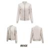 Women's Fashion Bomber Jacket Casual Cotton Coat Stand Collar Slim Fit Long Sleeve Thick Outerwear Ladies Motorcycle Basic Coats