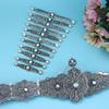 Slavic Caucasus Bride Jewelry Set For Women Crystal Dress Belt Breastplate Set Antique Silver Color Turks Belt