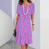 Elegant Fashion Short Sleeve T-shirt Dress Beach Vacation Midi Dresses Women 3d Print Clothing