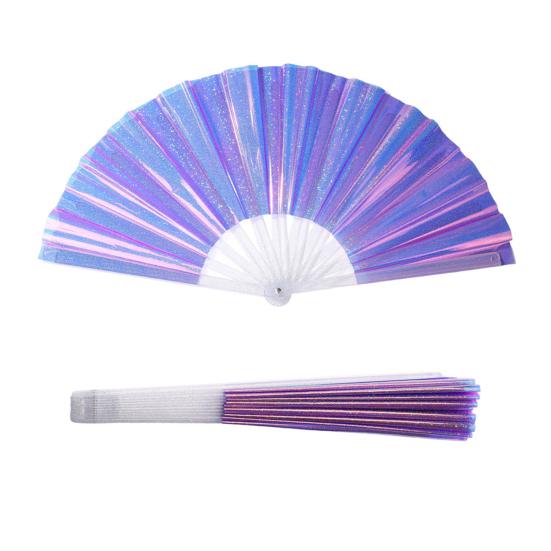 Holografische Vouwventilator Grote Iridescente Handventilator Draagbare Zomer Koelventilator Decoratie Dansoptreden Rekwisieten Feestaccessoires