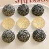 Lux Black Silver Rhinestone Resin Accessories: Half-Round DIY Earring, Hair Clip, Phone Case Material.