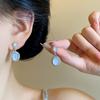 Korean Zircon Drop Earrings for Women Exquisite Metal Crystal Pearl Earrings Aesthetic Jewelry Accessories Gifts
