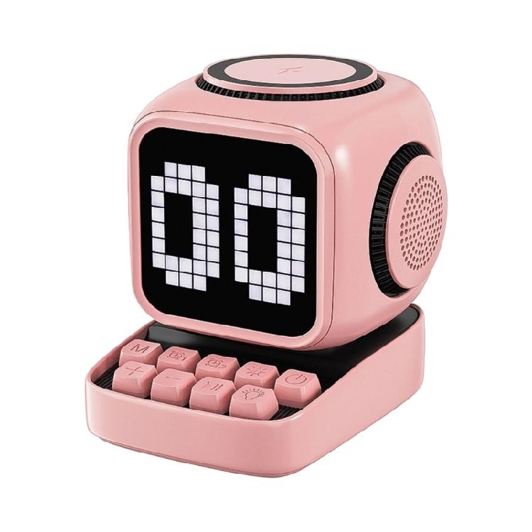 

Wireless Charging Speaker 10W Premium Sound Magnetics Alignment Rotating LED Display With Clock And Snooze Alarms розовый