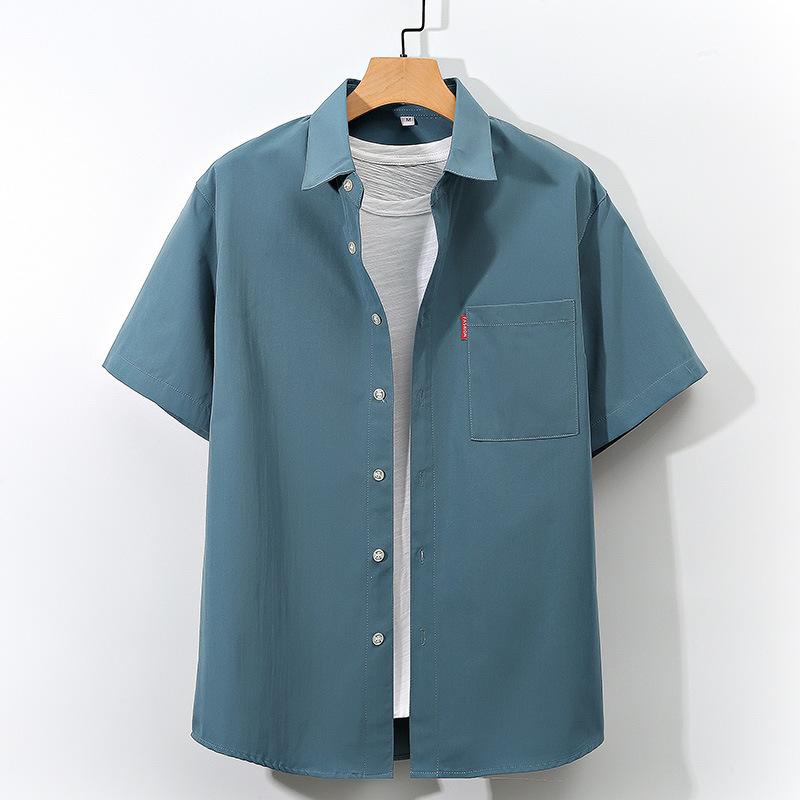 Men's Summer Breathable Short-sleeved Shirt Large Size Casual Collar Short Sleeve Office Short Sleeve
