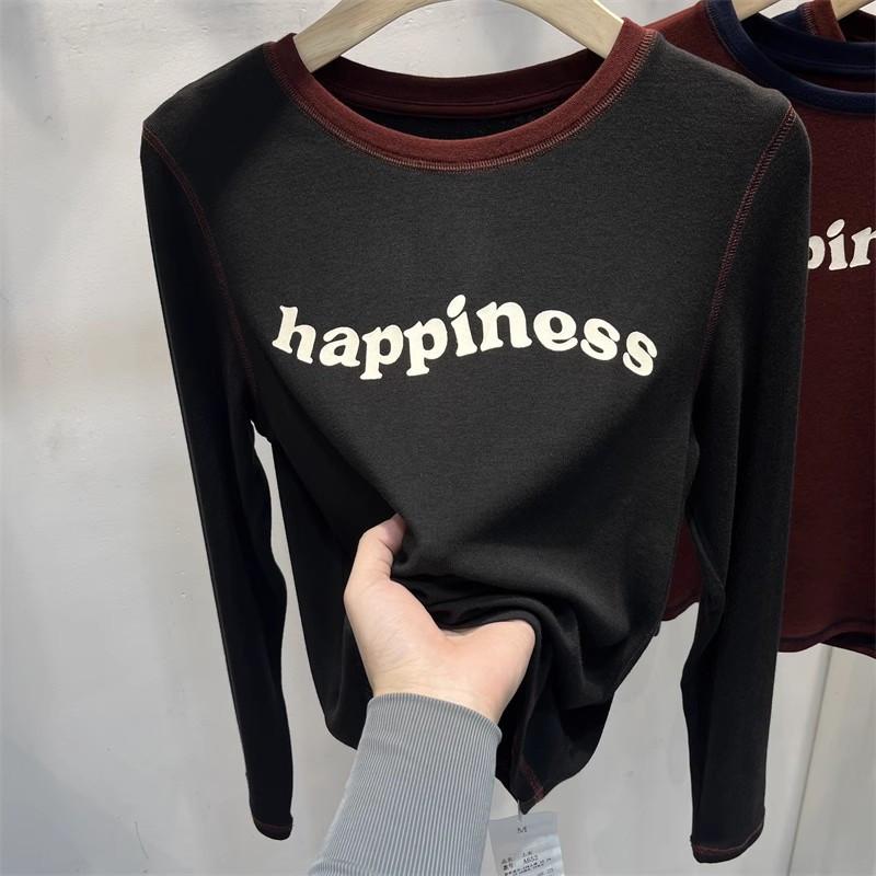 Sweatshirt for Women Autumn Winter Thickened Warm Stretchy Long Sleeve Oversize Tops