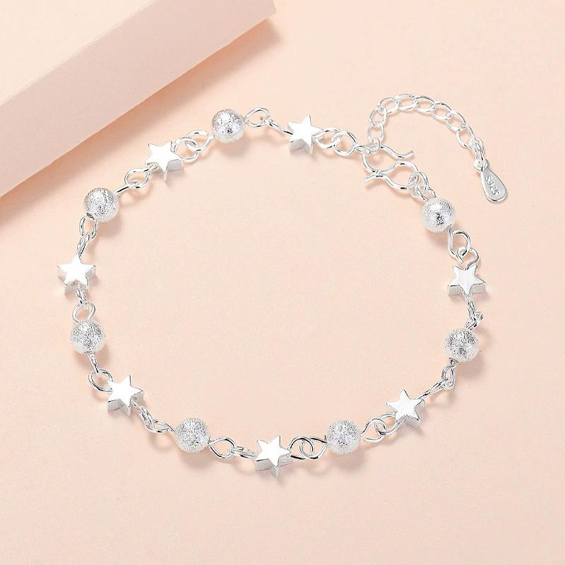 925 Silver Heart Shaped Bracelet For Women Retro Korean Versatile Zircon Charm Bracelets Party Jewelry Gifts