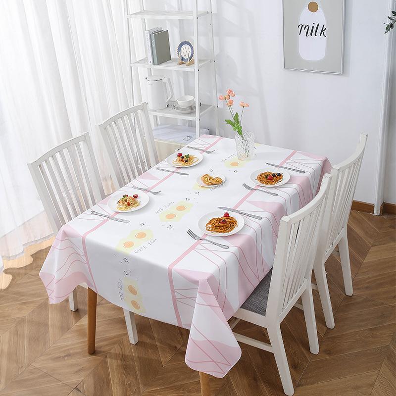 Home Tablecloth, Anti-scalding, Waterproof, Oil-proof, No-wash PVC Plaid Coffee Table Table Mat, Dormitory Tablecloth