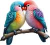 QT2026#15cm Cute Love Birds Self-Adhesive Vinyl Decal, Used for Car Windows, Bumper, Laptops, Waterproof Exterior Car Accessories