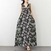 Sleeveless Plus Size Cotton Vintage Floral New In Dresses for Women Casual Loose Long Summer Dress