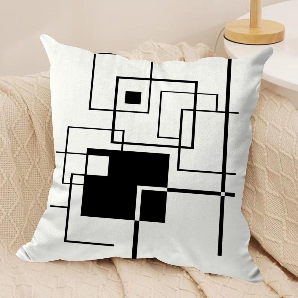 

Abstract Lines Cushion Cover Soft Plush Fabric Double-Sided Printed Sofa Cushion Cover for All Seasons Home Decor Gift 30cmx30cm
