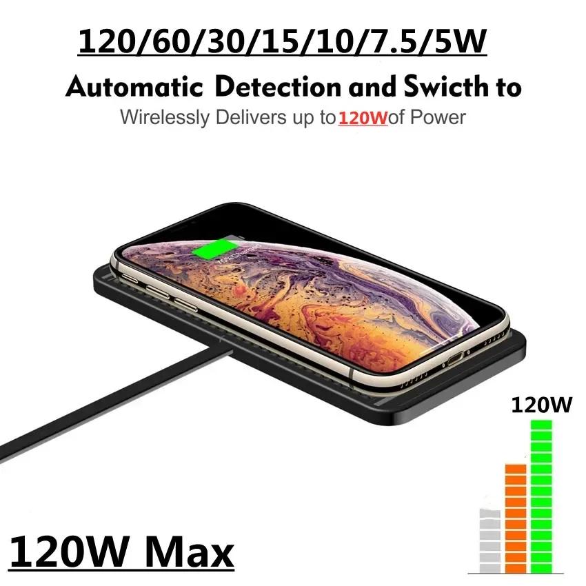 Silicone Pad Stand Wireless Charger Car For iPhone15 14 13 12 Xiaomi Samsung Huawei Mobile Phone Fast Car Wireless Charging
