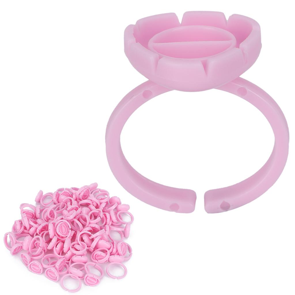 100pcs Lash Glue Holder Ring Cup Eyelash Extensions Quick Blossom Cup Lash Organizer Tool
