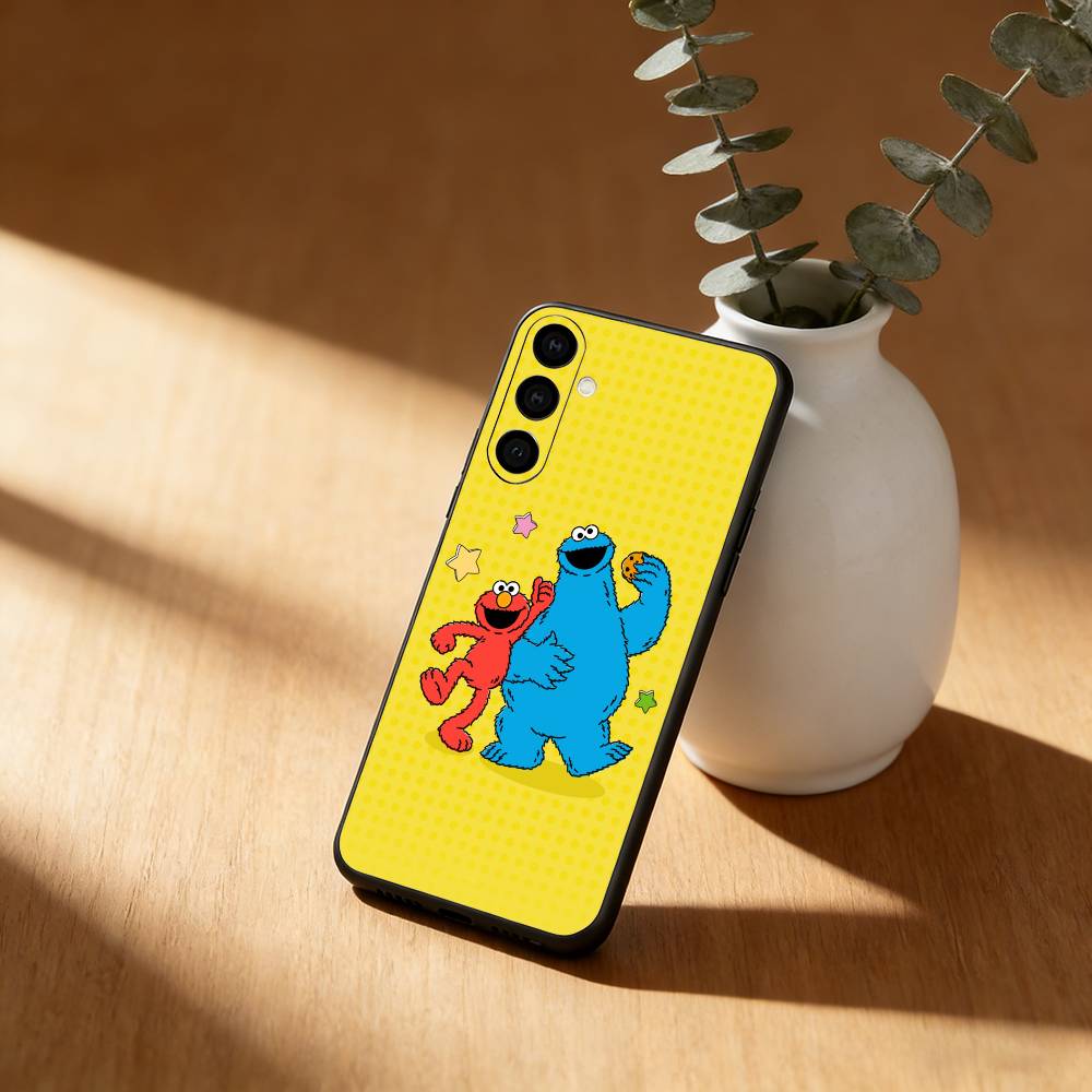 S-Sesame Cartoon S-StreetS Phone Case For Samsung Galaxy A91,80,73,72 ,71,53,52,32 ,31,22,21s,20,Soft Black Case