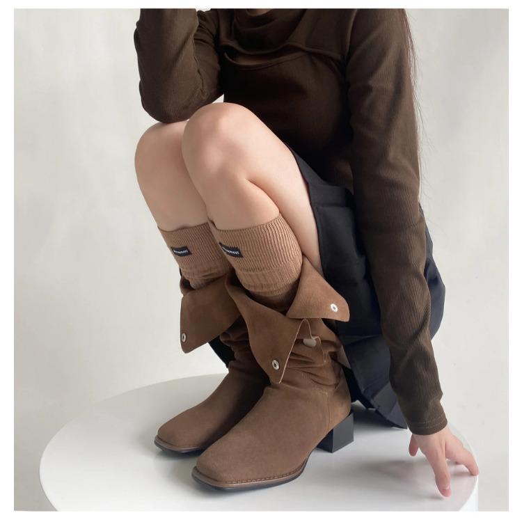 Solid Color Stockings Women Autumn Winter Long Socks Cotton Knee Socks Women Stockings JK Japanese Style Vintage Knee High Socks