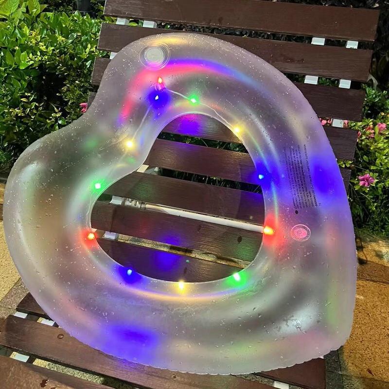 Sequin Transparent Heart Swimming Ring with Light