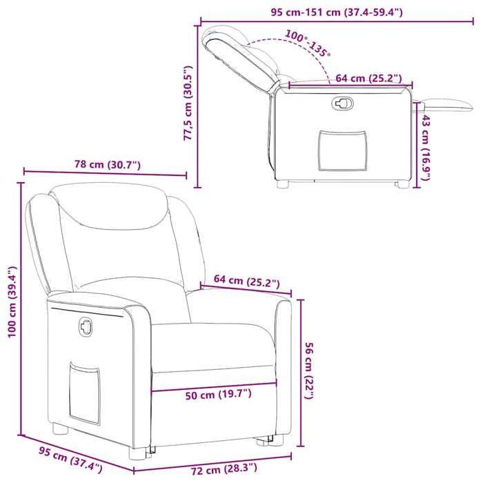 VidaXL Fauteuil inclinable gris nuage tissu 3303203