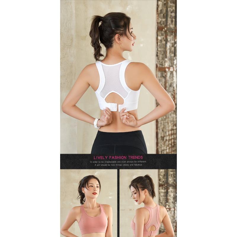 Plus Size Hollow Out Beautiful Back High Shockproof Sports Bra For Women Running Fitness