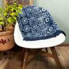Throw Blanket, Boho Handmade Indigo Stripes 170x120cm